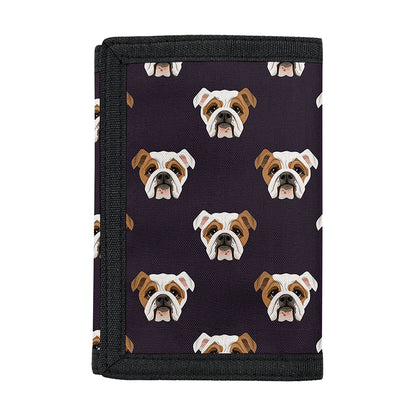 Cute English Bulldog Pattern Print Trifold Wallet