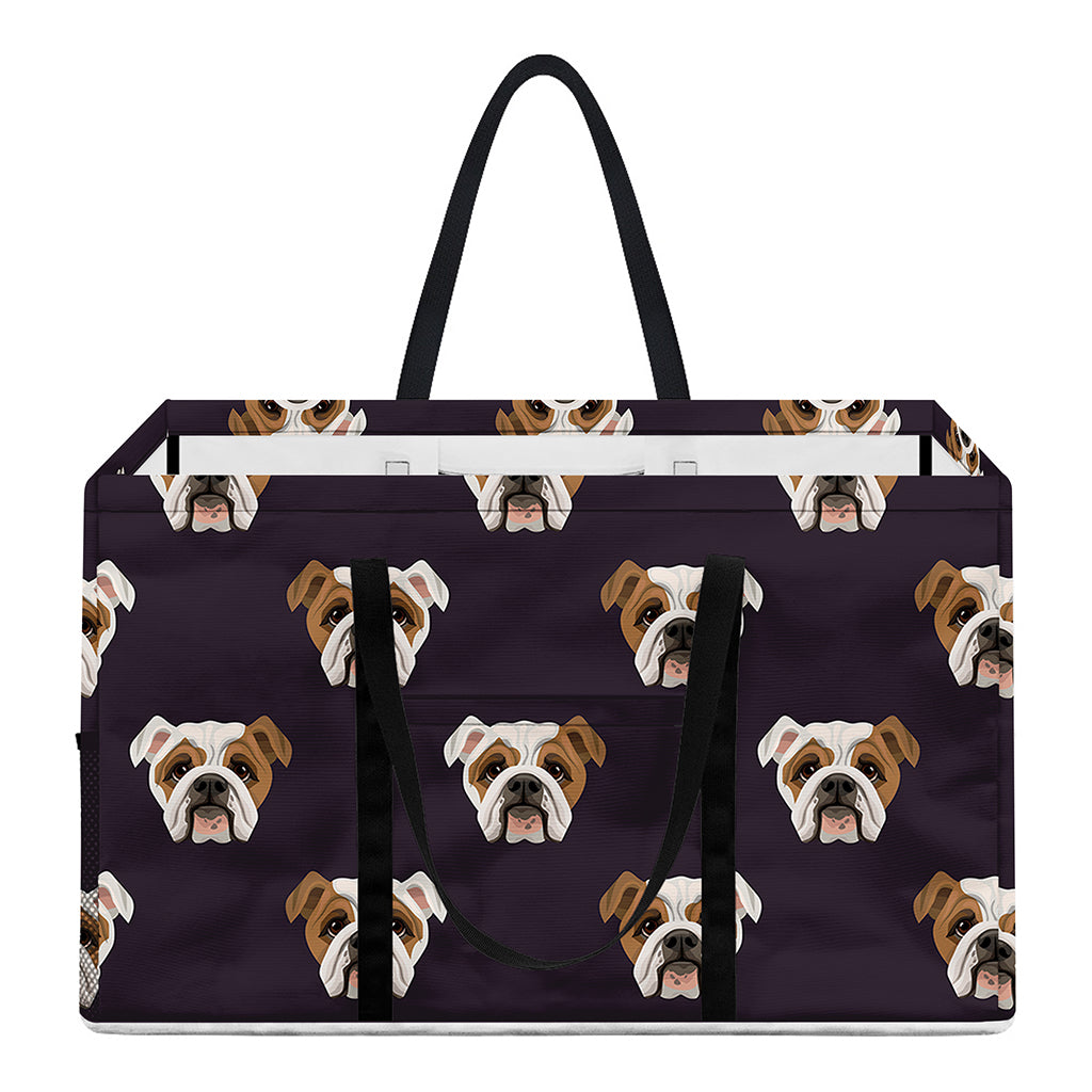 Cute English Bulldog Pattern Print Utility Tote Bag