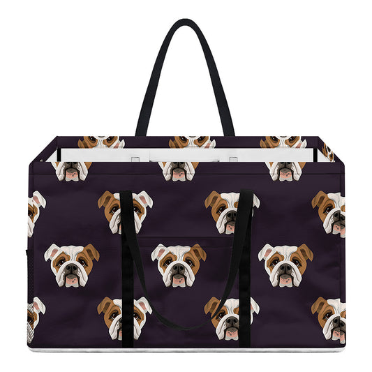 Cute English Bulldog Pattern Print Utility Tote Bag