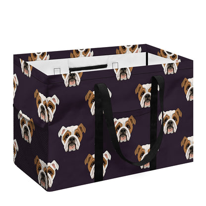 Cute English Bulldog Pattern Print Utility Tote Bag