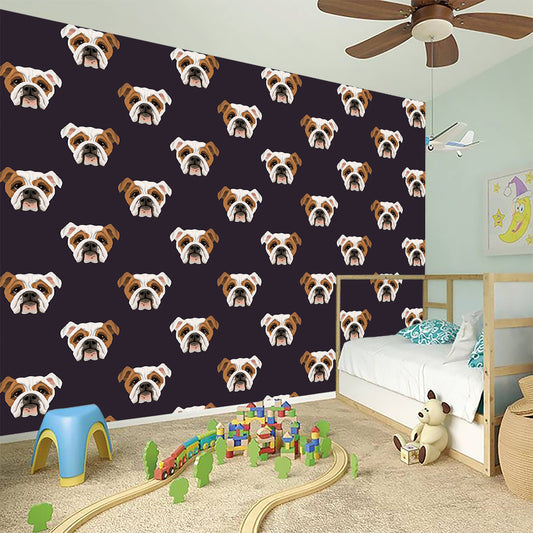 Cute English Bulldog Pattern Print Wall Sticker