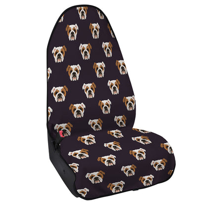 Cute English Bulldog Pattern Print Waterproof Car Seat Cover