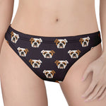 Cute English Bulldog Pattern Print Women's Thong