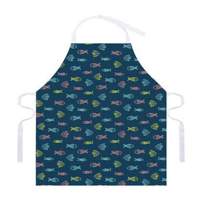 Cute Fish Pattern Print Adjustable Apron