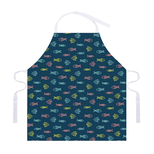 Cute Fish Pattern Print Adjustable Apron