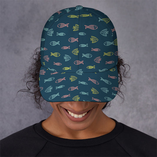Cute Fish Pattern Print Baseball Cap