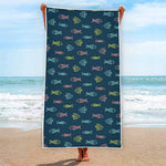 Cute Fish Pattern Print Beach Towel