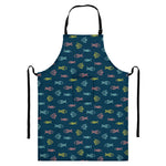 Cute Fish Pattern Print Bib Apron With Pocket