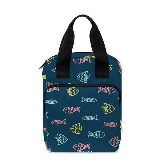 Cute Fish Pattern Print Bible Tote Bag