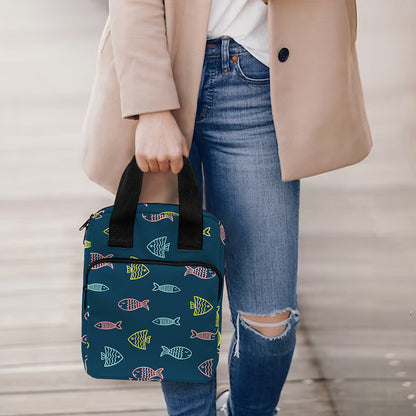 Cute Fish Pattern Print Bible Tote Bag
