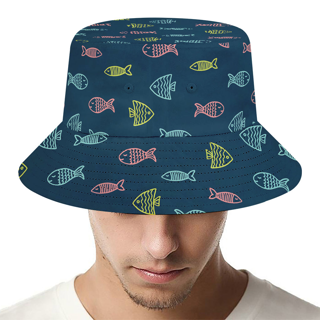 Cute Fish Pattern Print Bucket Hat