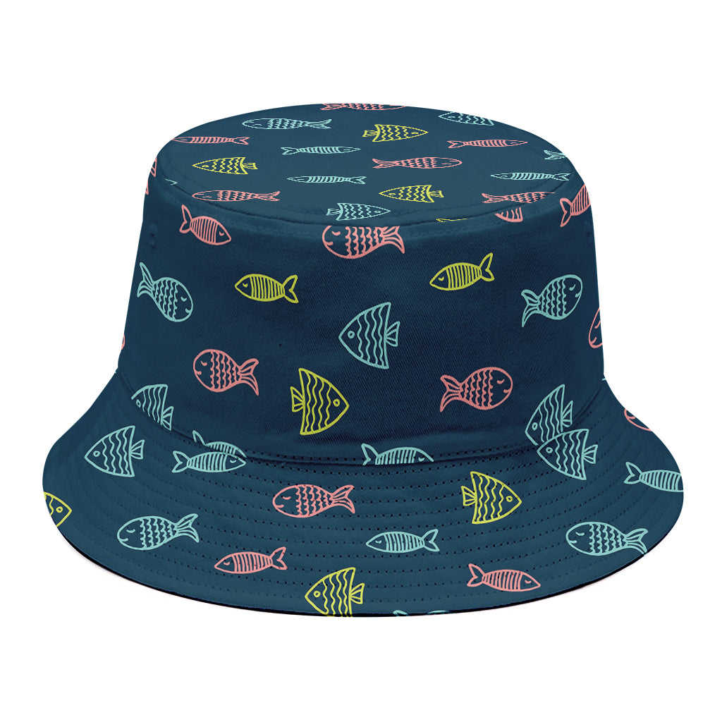 Cute Fish Pattern Print Bucket Hat