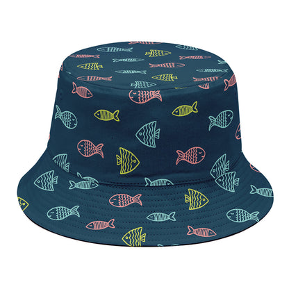 Cute Fish Pattern Print Bucket Hat