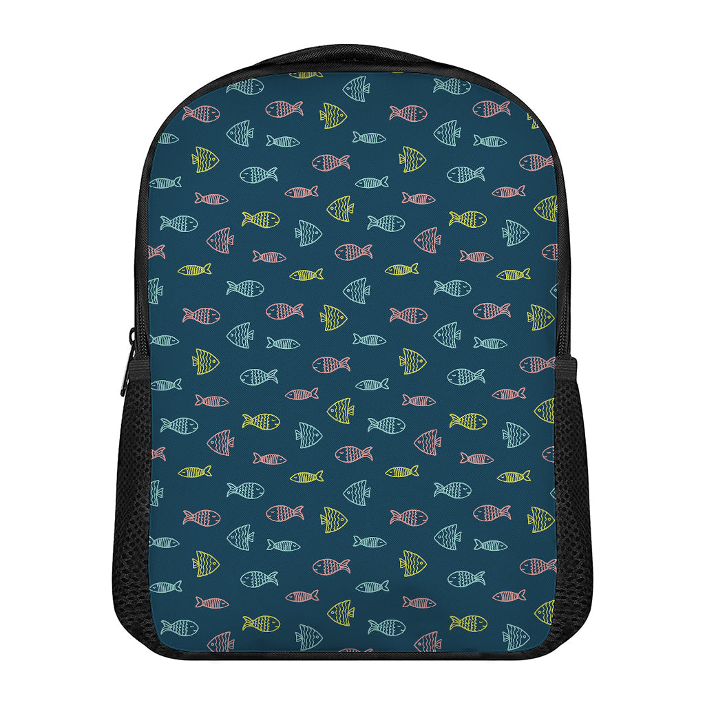 Cute Fish Pattern Print Casual Backpack