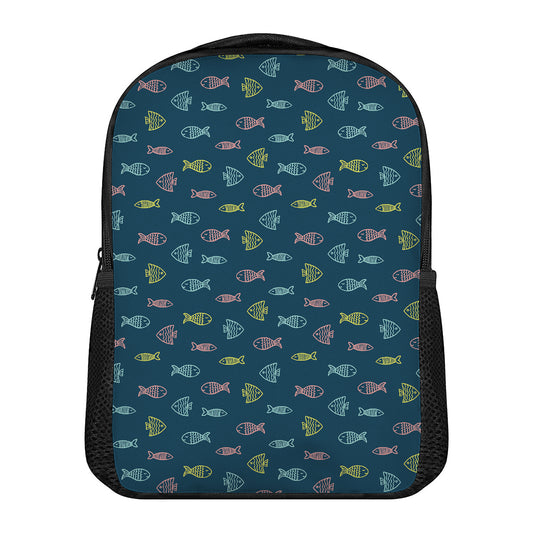 Cute Fish Pattern Print Casual Backpack