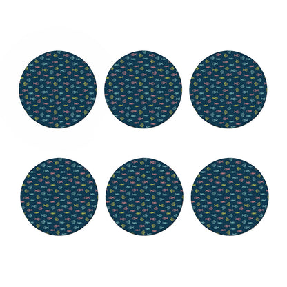 Cute Fish Pattern Print Coaster Set