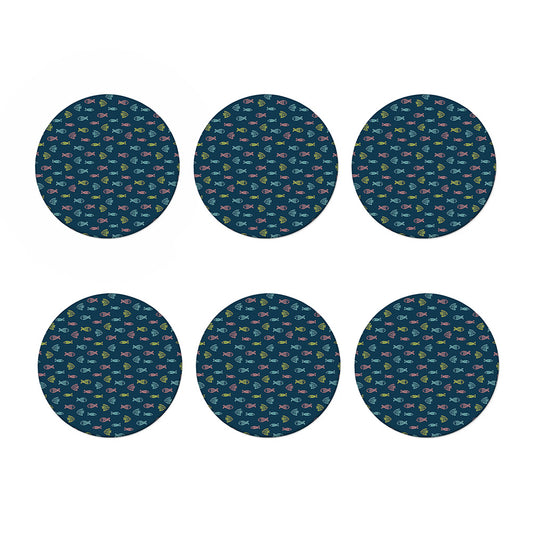 Cute Fish Pattern Print Coaster Set