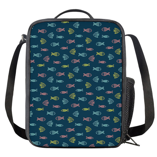 Cute Fish Pattern Print Crossbody Lunch Bag