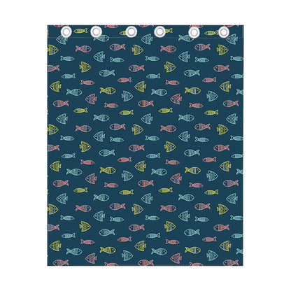 Cute Fish Pattern Print Curtain