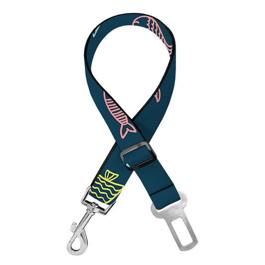Cute Fish Pattern Print Dog Seat Belt