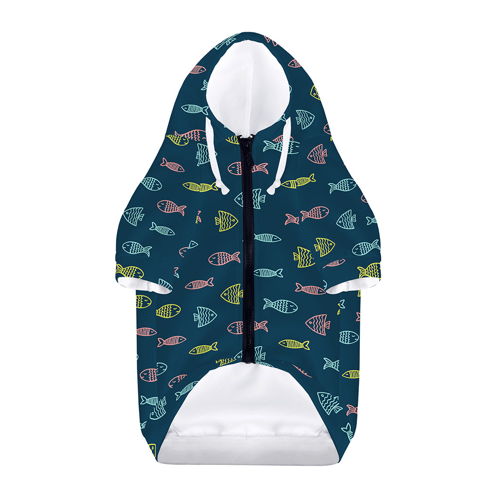 Cute Fish Pattern Print Dog Zip Up Hoodie