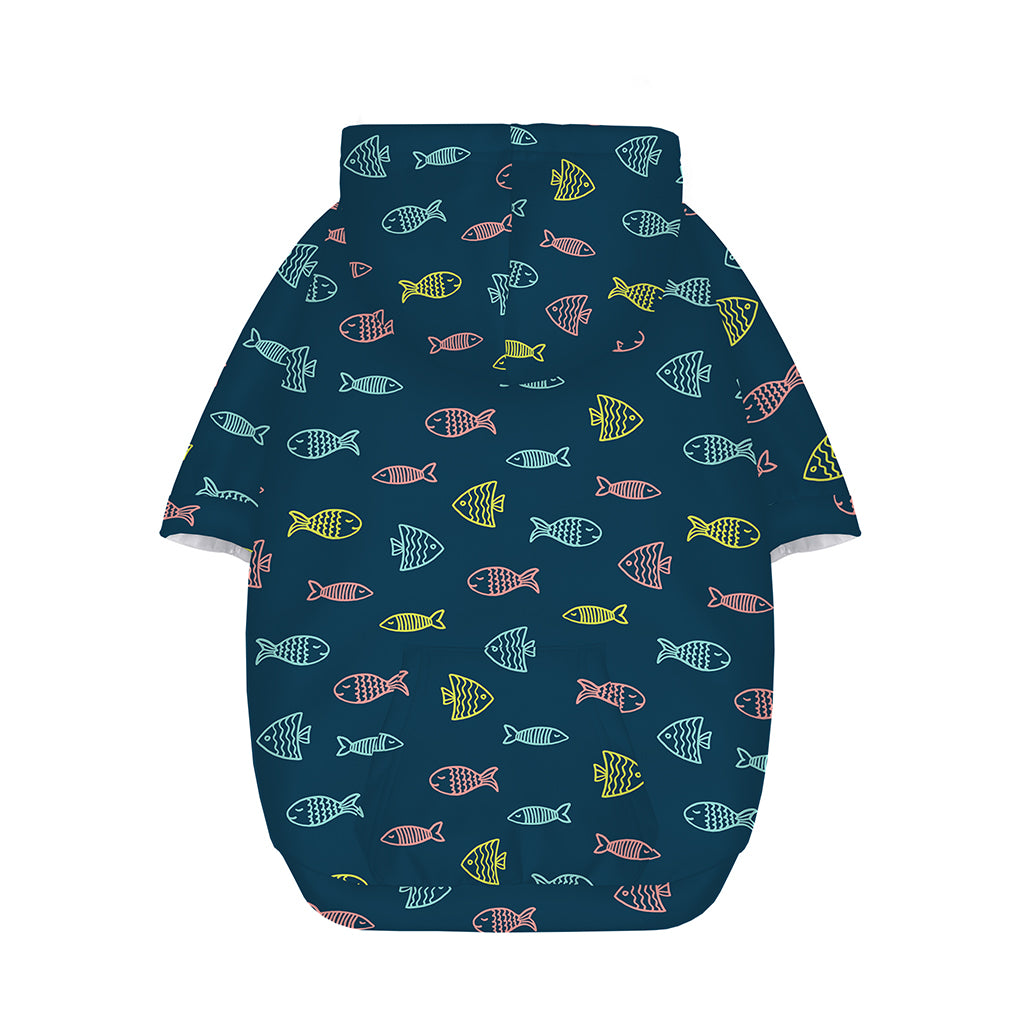 Cute Fish Pattern Print Dog Zip Up Hoodie