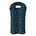 Cute Fish Pattern Print Double Neoprene Wine Tote