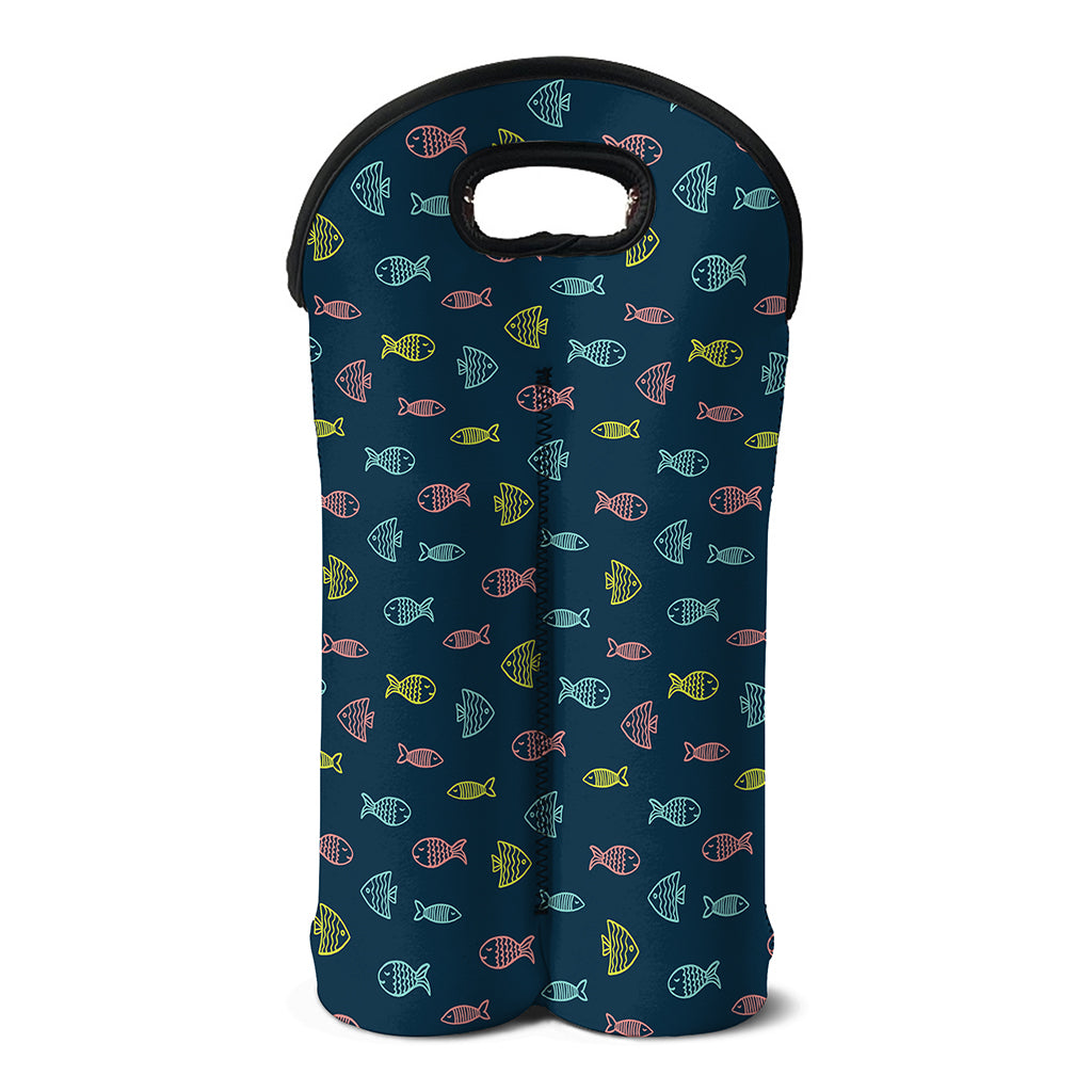 Cute Fish Pattern Print Double Neoprene Wine Tote