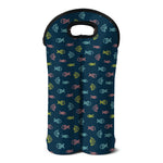 Cute Fish Pattern Print Double Neoprene Wine Tote