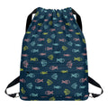 Cute Fish Pattern Print Drawstring Backpack