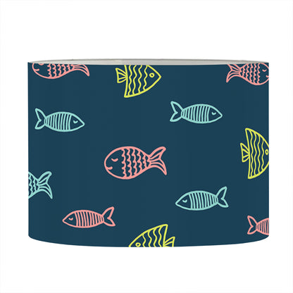 Cute Fish Pattern Print Drum Lamp Shade