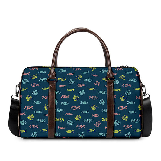 Cute Fish Pattern Print Duffle Bag