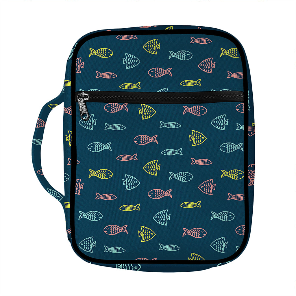Cute Fish Pattern Print Front Pocket Bible Bag