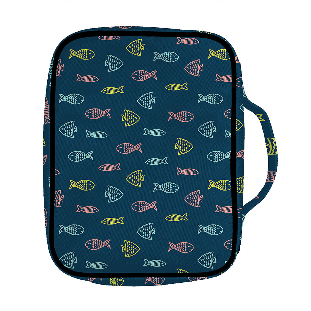 Cute Fish Pattern Print Front Pocket Bible Bag