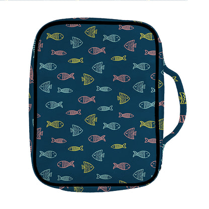 Cute Fish Pattern Print Front Pocket Bible Bag