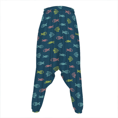 Cute Fish Pattern Print Hammer Pants