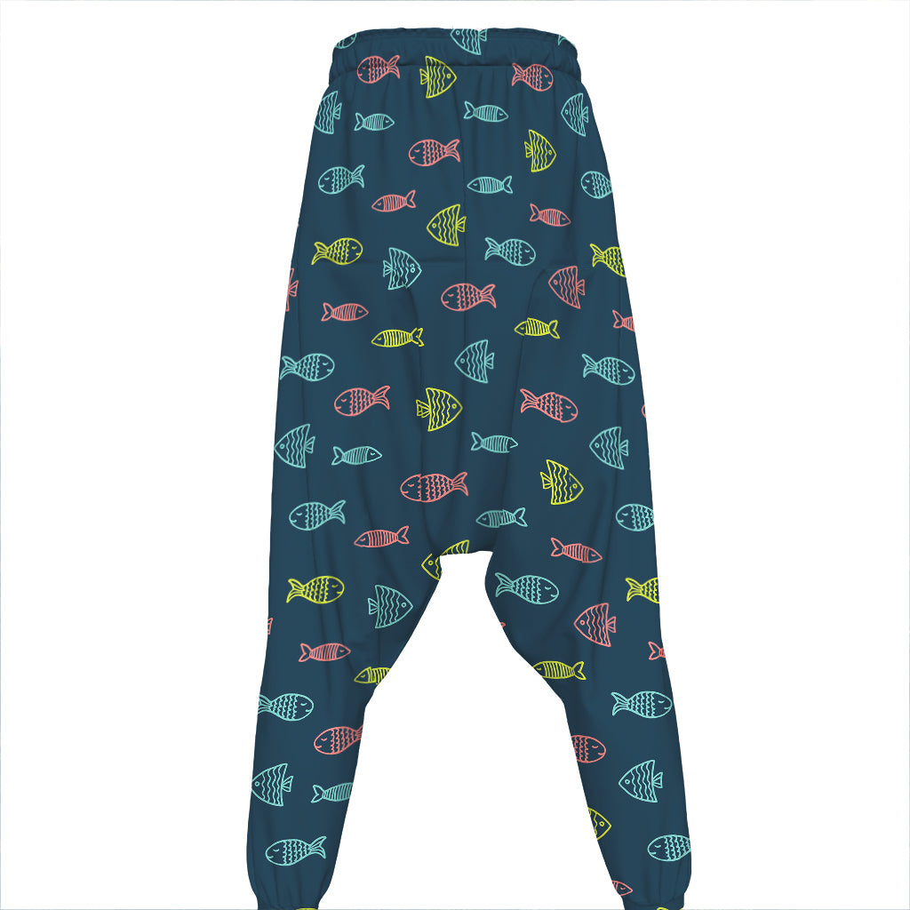 Cute Fish Pattern Print Hammer Pants