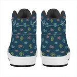 Cute Fish Pattern Print High Top Leather Sneakers