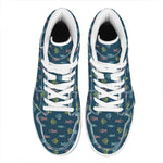 Cute Fish Pattern Print High Top Leather Sneakers