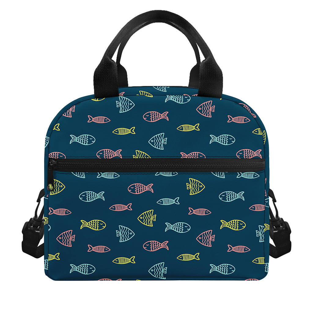 Cute Fish Pattern Print Insulated Lunch Bag