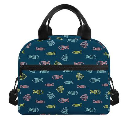 Cute Fish Pattern Print Insulated Lunch Bag