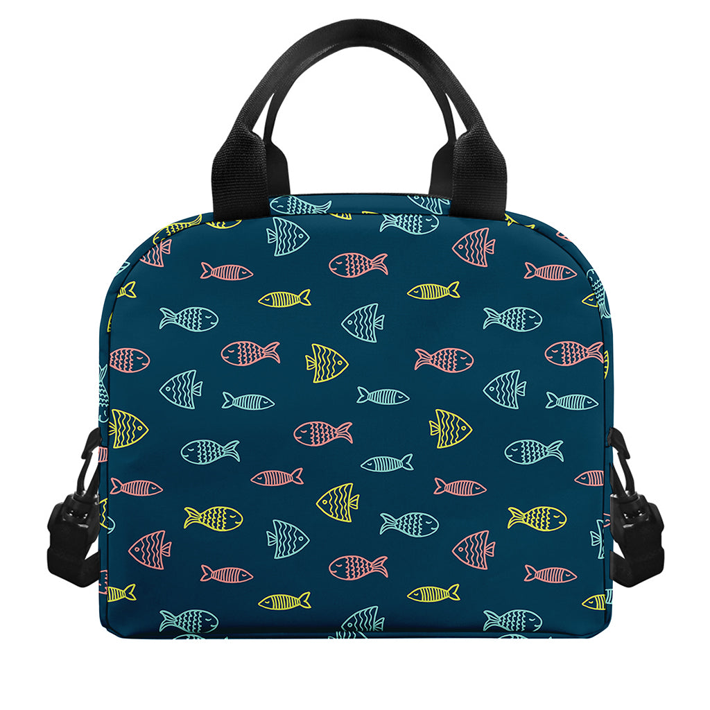 Cute Fish Pattern Print Insulated Lunch Bag