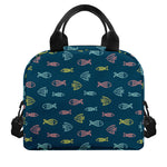 Cute Fish Pattern Print Insulated Lunch Bag