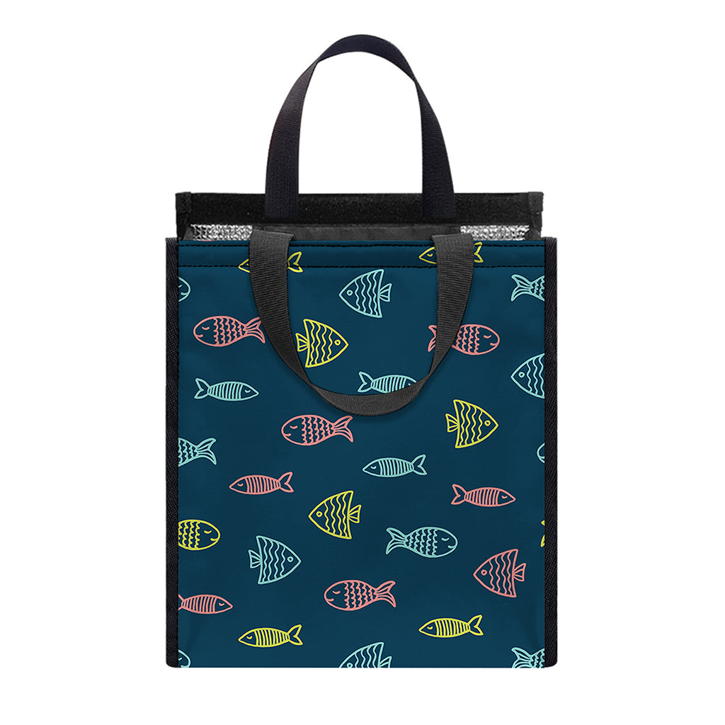 Cute Fish Pattern Print Insulated Lunch Tote