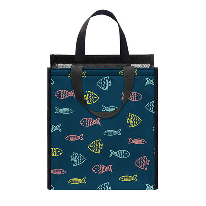 Cute Fish Pattern Print Insulated Lunch Tote