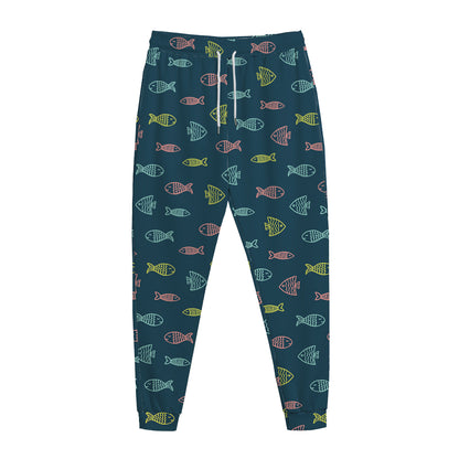 Cute Fish Pattern Print Jogger Pants
