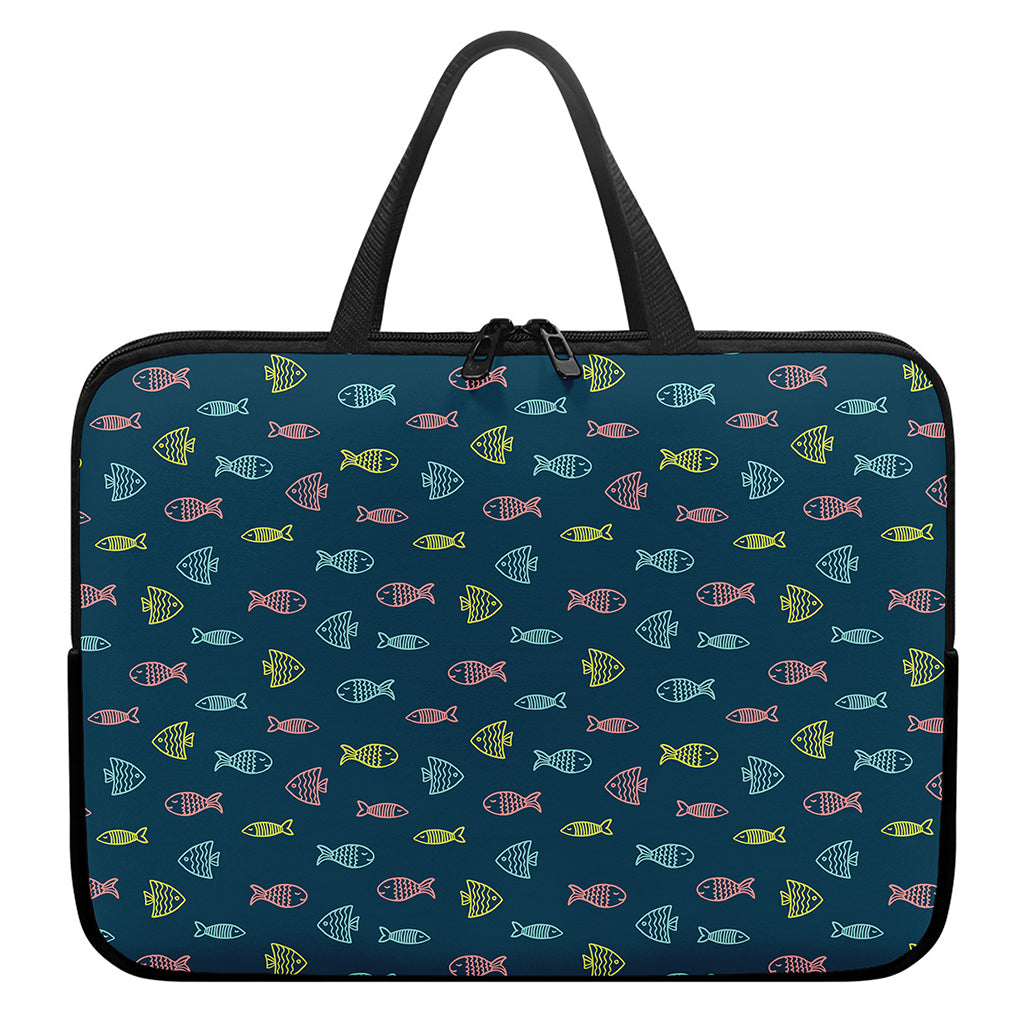 Cute Fish Pattern Print Laptop Sleeve With Handle