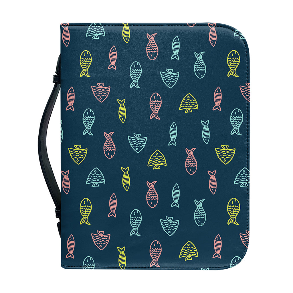 Cute Fish Pattern Print Leather Bible Cover