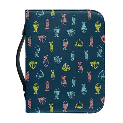 Cute Fish Pattern Print Leather Bible Cover