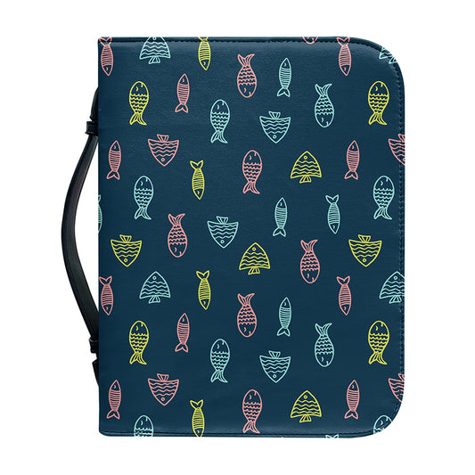 Cute Fish Pattern Print Leather Bible Cover